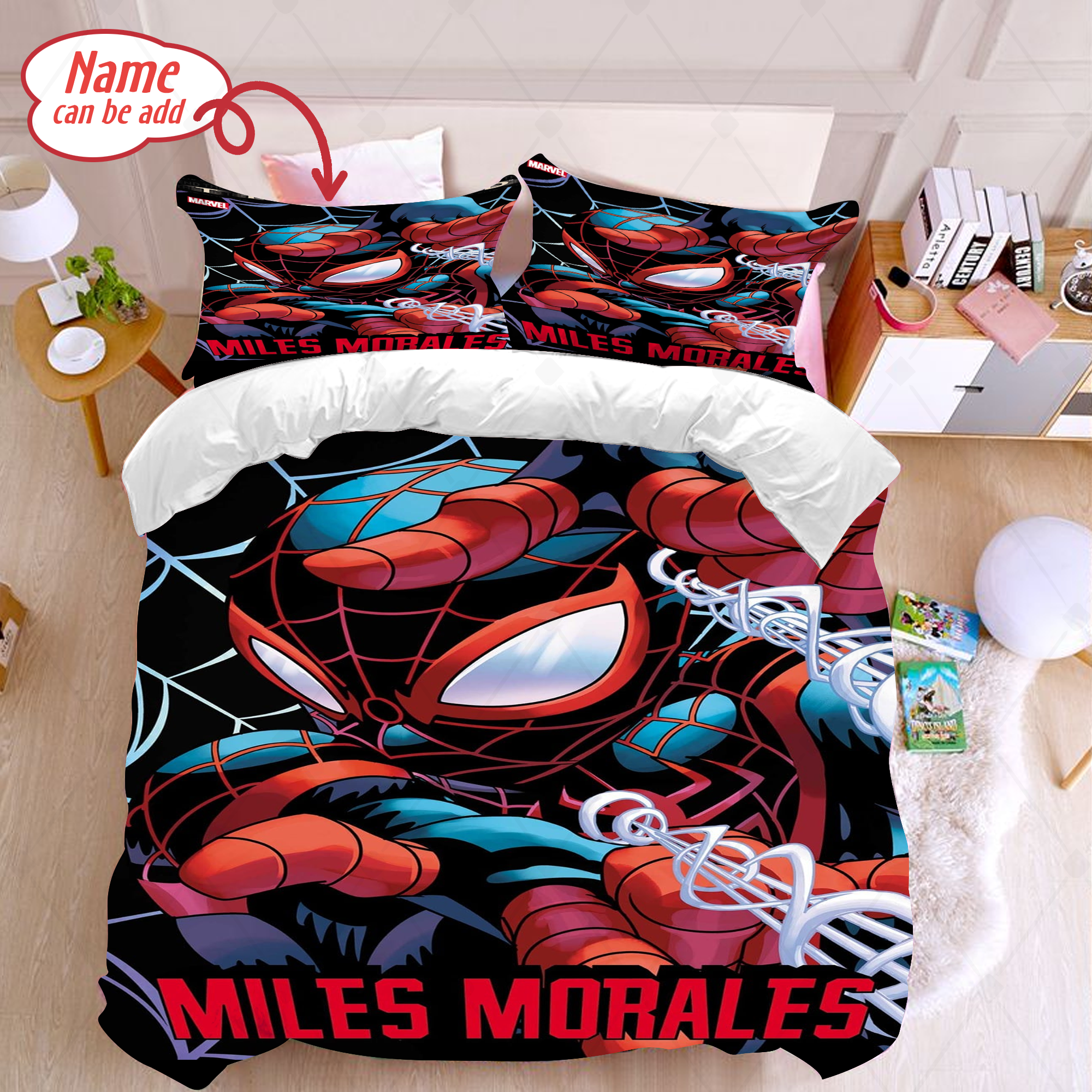 Personalized Miles Morales Bedding Set Miles Morales Duvet Cover And Pillowcase Miles Morales Fan Gifts Miles Morales Blanket